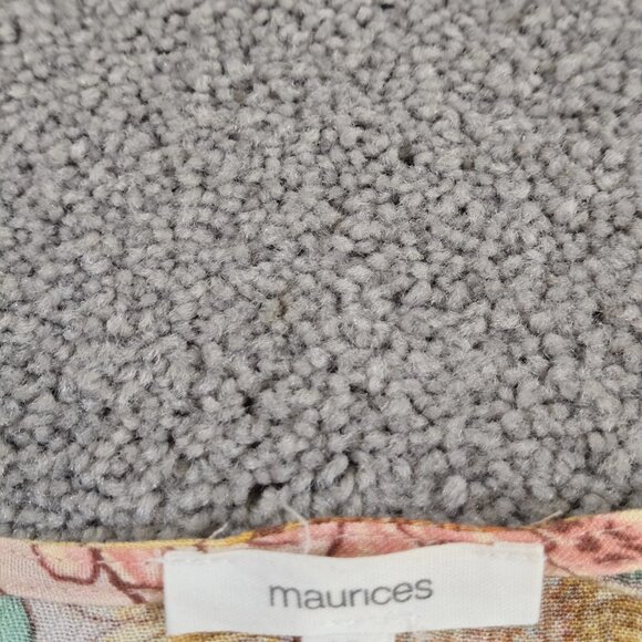 Maurices‎ Top Womens Lg Multicolor Poppy Floral Cinched Sleeve Open Front - Picture 6 of 8